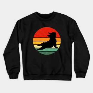 French bulldog, yoga pose, pop sunset, frenchie silhouette Crewneck Sweatshirt